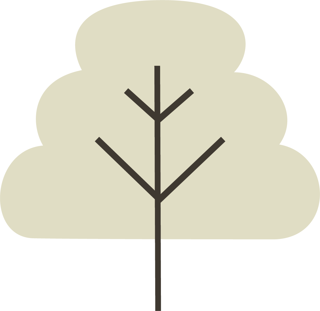 Heartwood tree care tan tree icon.